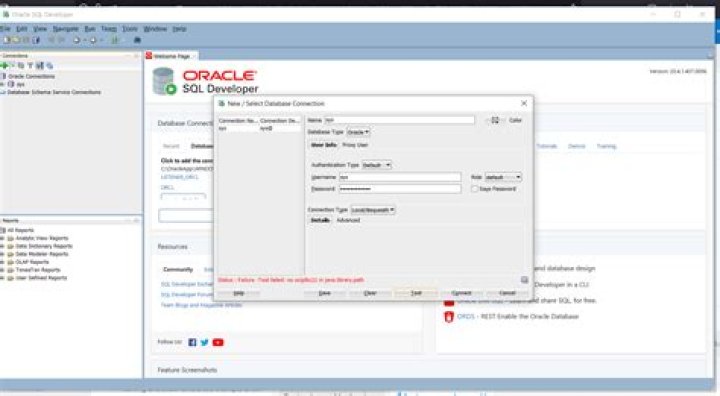 Sql developer problem. No ocijdbc21 in java.library.path